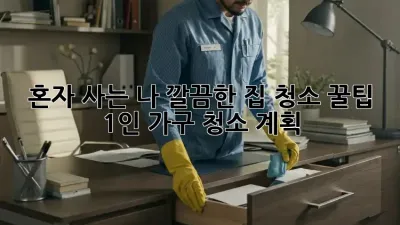 혼자 사는 나, 깔끔한 집 청소 꿀팁! 1인 가구 청소 계획